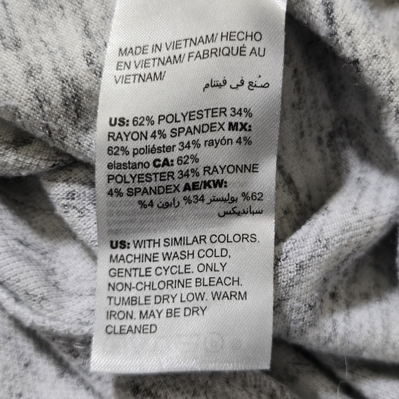 SOMA size Large Long Sleeve  Surplice Neck Faux Wrap Comfy Top Heathered Gray - Picture 10 of 13